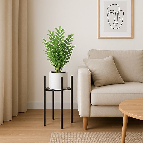Loft stalak za cvijeće Torre 60 cm crni