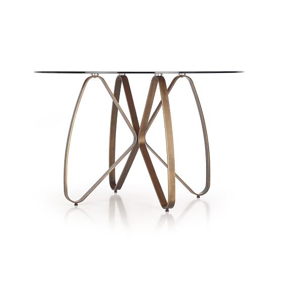 LUNGO stol zlatni antikni / smeđi (2p=1ks)