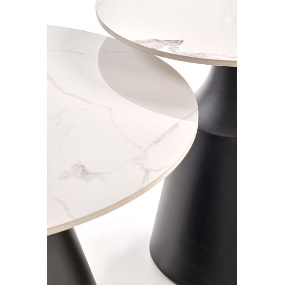 MAGNETA set od 2 klupa, bijeli mramor / crna (2p=1ks)