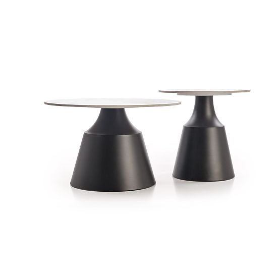 MAGNETA set od 2 klupa, bijeli mramor / crna (2p=1ks)