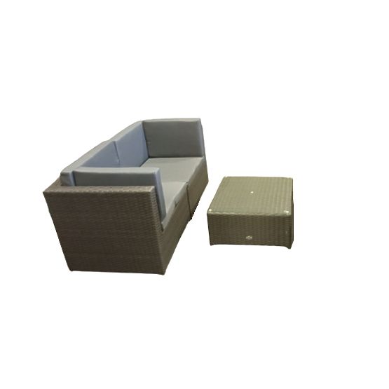 Mali set za terasu od tehnoratana (sofa+stolić) TINTO siva