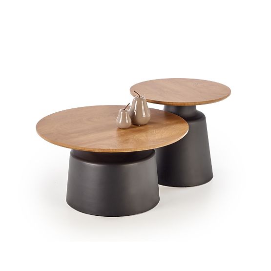 MALOMI set od 2 klupa, prirodna/crna (2p=1ks)