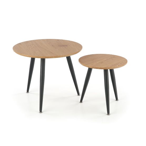 MENTONA 2, set od 2 klupe, zlatni hrast/crna (2 kom=1 set)