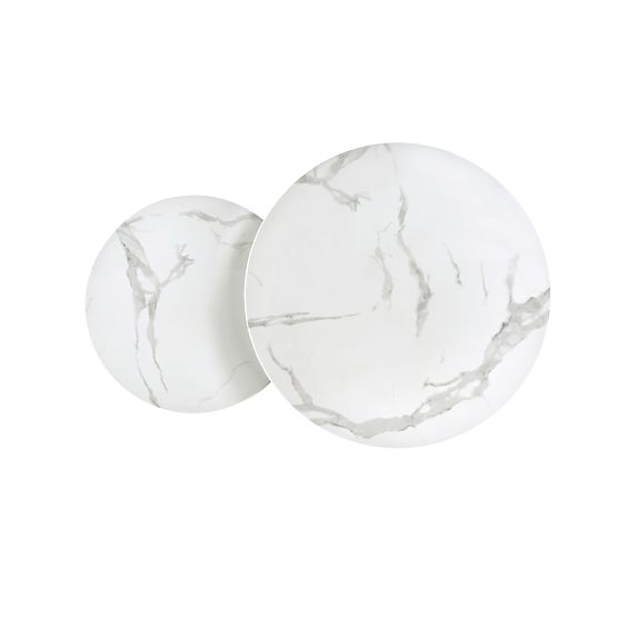 MERCURY 2 set 2 klupa, okvir - srebrni, staklo - bijeli mramor (1p=1kom)