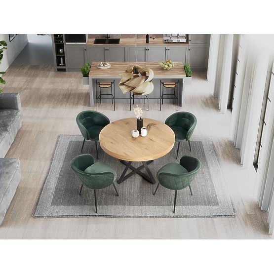 MERCY sklopivi stol, ploča - zlatni hrast, noge - crne (2p=1ks)