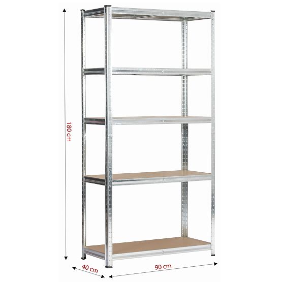 METALNA POLICA 90x40x180 SREBRNA