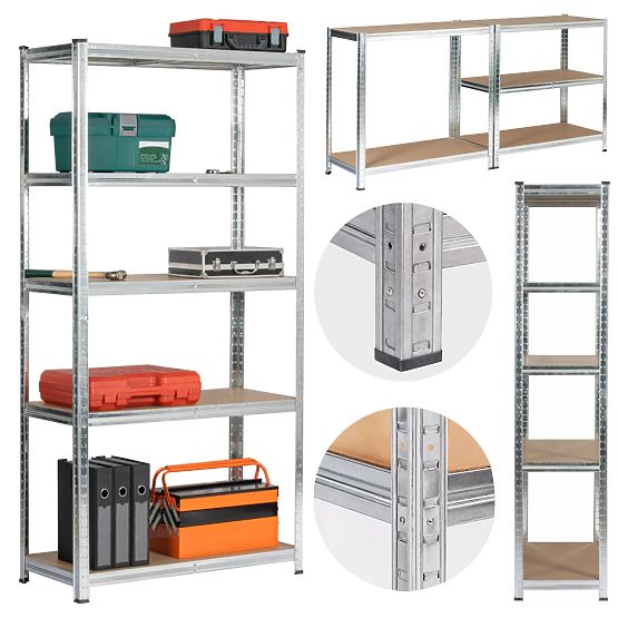 METALNA POLICA 90x40x180 SREBRNA