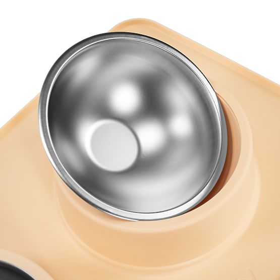 Metalne zdjele za psa ili mačku s protukliznom podlogom bež PJ-089