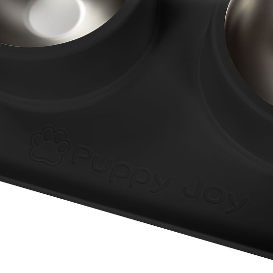 Metalne zdjele za psa ili mačku s protukliznom podlogom crna PJ-086