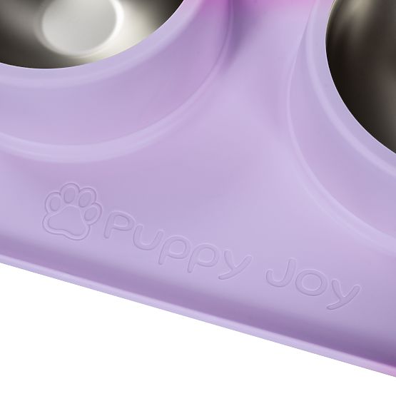 Metalne zdjele za psa ili mačku s protukliznom podlogom ljubičasta PJ-088