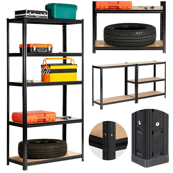 METALNI REGALE 90x40x180 CRNI