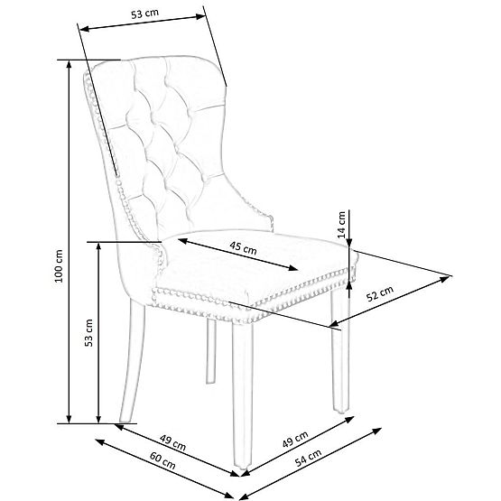 MIYA stolica crna / presvlaka: bež (1p=2kom)