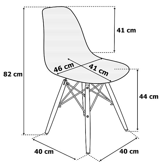 Moderna stolica Milano DSW PP crna