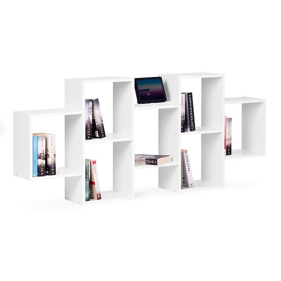 Moderna viseća polica s 8 polica bijela