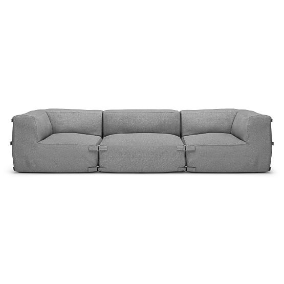 Modularna vrtna sofa Vacuum VI s presvlakom, siva