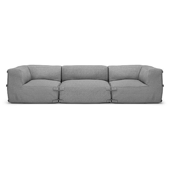 Modularna vrtna sofa Vacuum VI s presvlakom, siva