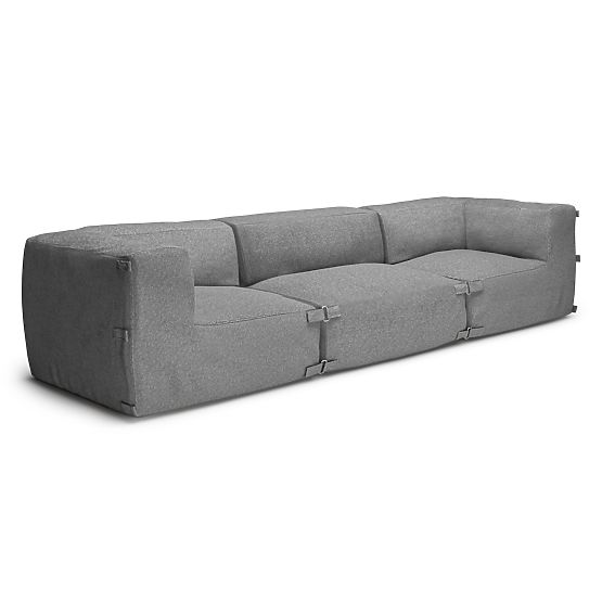 Modularna vrtna sofa Vacuum VI s presvlakom, siva