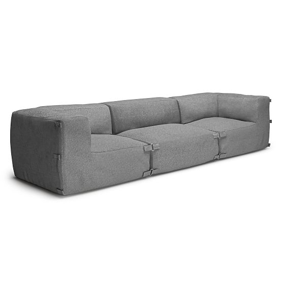 Modularna vrtna sofa Vacuum VI s presvlakom, siva