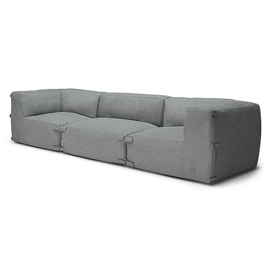 Modularna vrtna sofa Vacuum VI s presvlakom, siva
