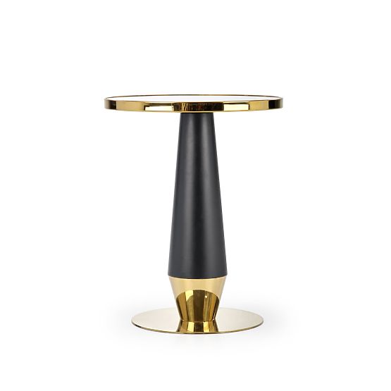 MOLINA okrugli stol, crni mramor / crna / zlatna (2p=1ks)