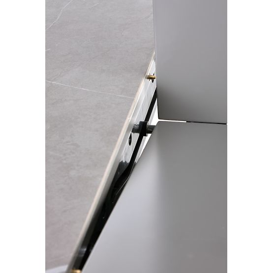 MUSCAT proširivi stol ploča - sivi mramor, noga - svijetlo siva / zlatna