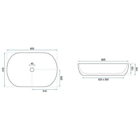 Nadgradni umivaonik Rea CLEO 61 BLACK AIAX MATT