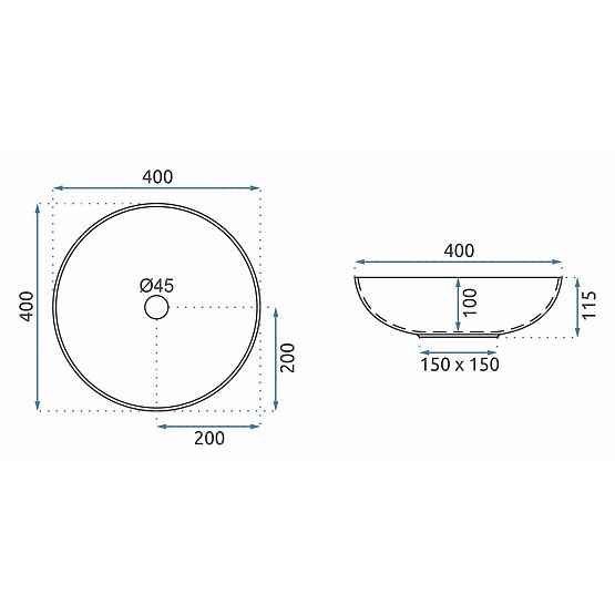 Nadstolni umivaonik Rea Arte tamno sivi