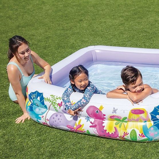 Nafukajući bazenčić s nadstrešnicom za djecu ljubičasti INTEX 57470-DINO