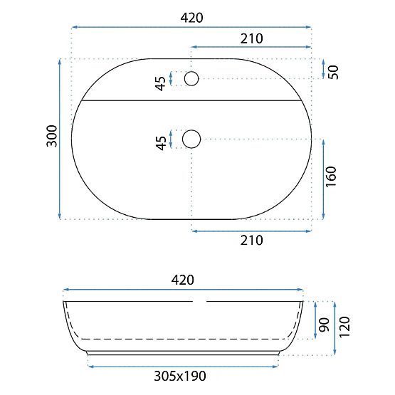 Namještajni umivaonik REA Aura 42