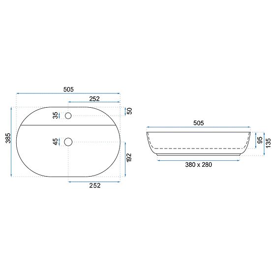 Namještajni umivaonik REA Aura 51