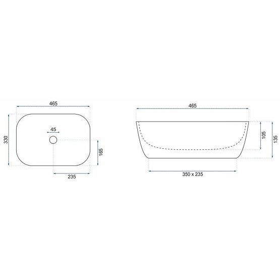 Namještajni umivaonik Rea Belinda COPPER BRUSH / Crna