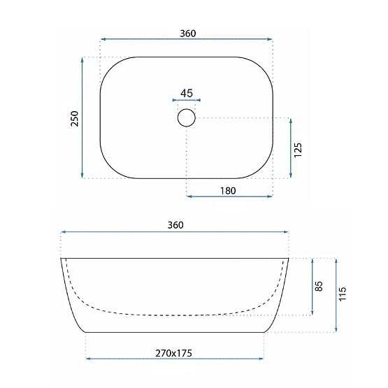 Namještajni umivaonik Rea Belinda mini stone matt
