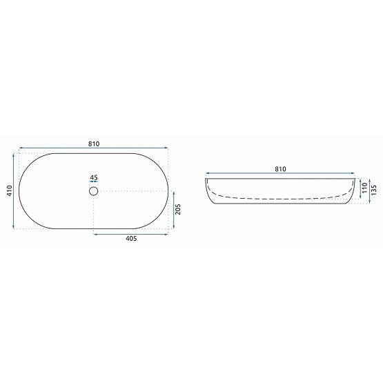 Namještajni umivaonik REA CLEO 81 Bijeli