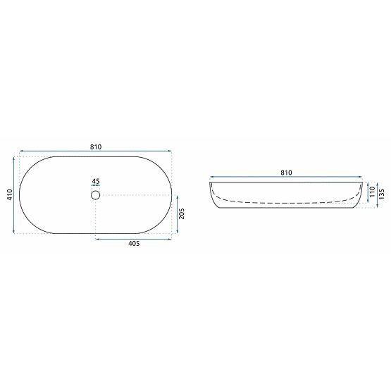 Namještajni umivaonik REA CLEO 81 Marmo Shiny