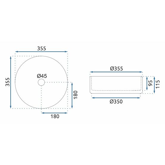 Namještajni umivaonik Rea Cristal Transparent 35