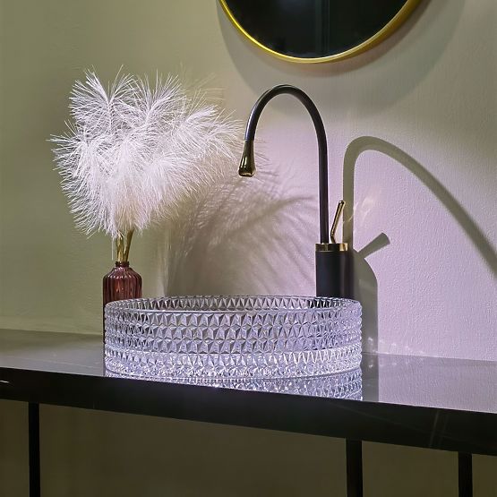 Namještajni umivaonik Rea Cristal Transparent 39