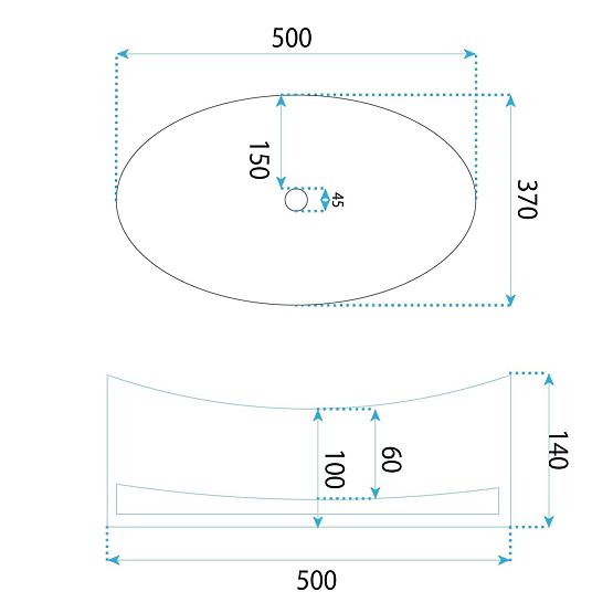 Namještajni umivaonik Rea Harper Transparentan