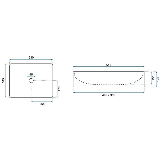 Namještajni umivaonik REA Inga Crni Mramor Mat