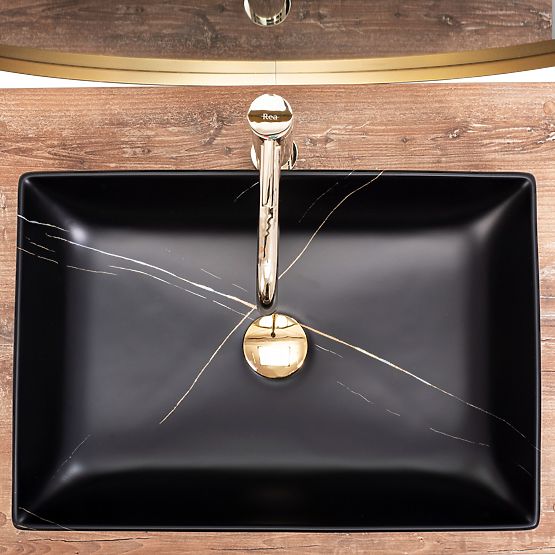 Namještajni umivaonik REA Inga Crni Mramor Mat