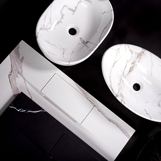 Namještajni umivaonik REA Inga Crni Mramor Mat