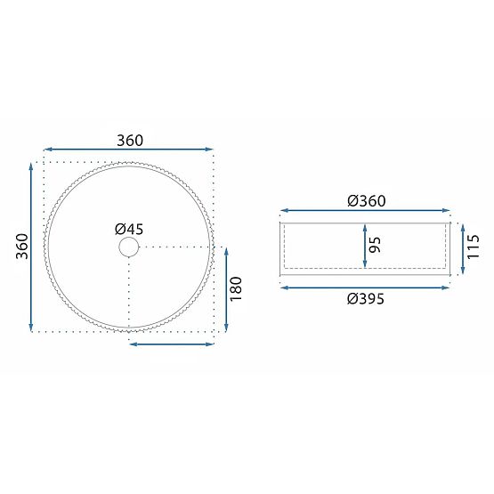 Namještajni umivaonik Rea Ingrid 36 Prozirni