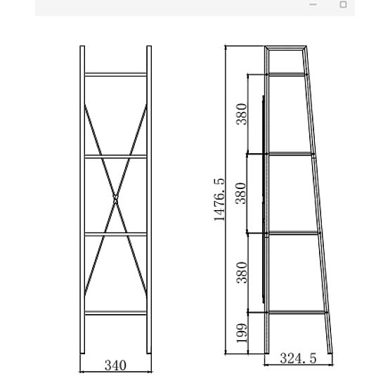 NARVIK REG1 crna / hrast sonoma