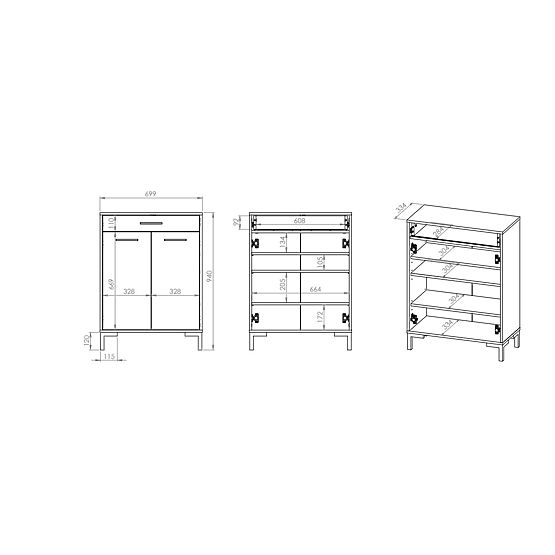 Nevio ormarić za cipele - zanatski hrast