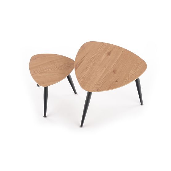 NICEA 2, set od 2 klupe zlatni hrast/crna