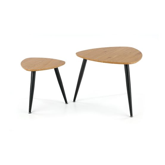 NICEA 2, set od 2 klupe zlatni hrast/crna