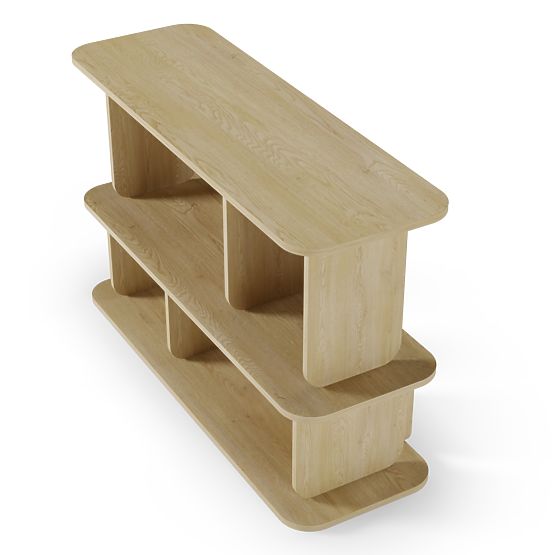 Niska polica Tulumo, zaobljena, Hrast Cremona Torro