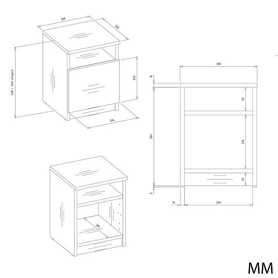 Noćni ormarić GALAX 30/1D BIJELA-ARTISAN