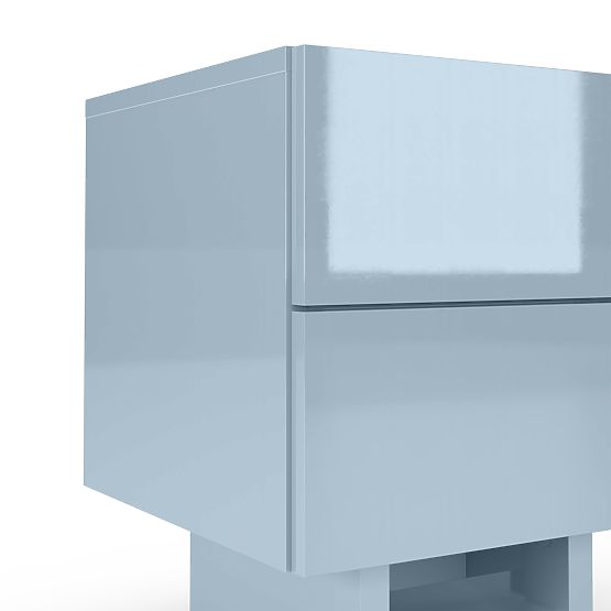 Noćni ormarić Glim, dimno plava, sjajna