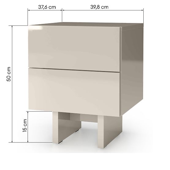 Noćni ormarić Glim, kašmir, sjajni