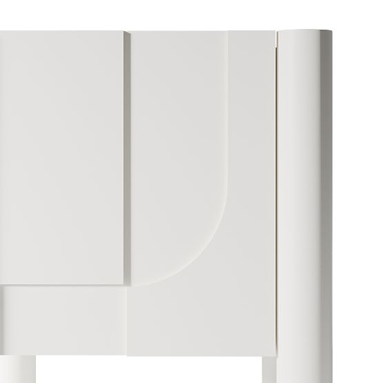 Noćni ormarić Lunaria s urezanim prednjim dijelom, bijeli